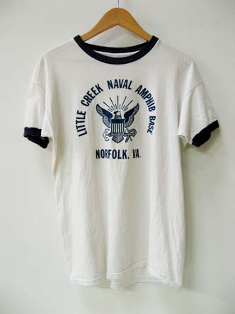 70's ARTEX U.S NAVY プリントリンガーTシャツ SIZE L - B-Market